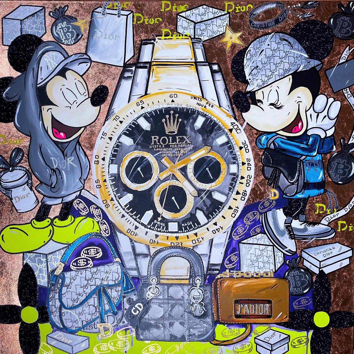 Daria Hil "Mickey and Minnie Mouse in love with Rolex (2)"