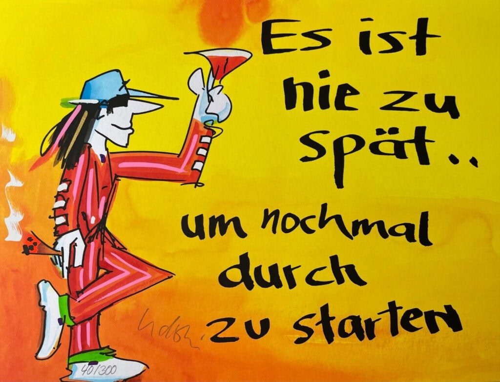 Udo Lindenberg Es ist nie zu spät Siebdruck Original ungerahmt kaufen