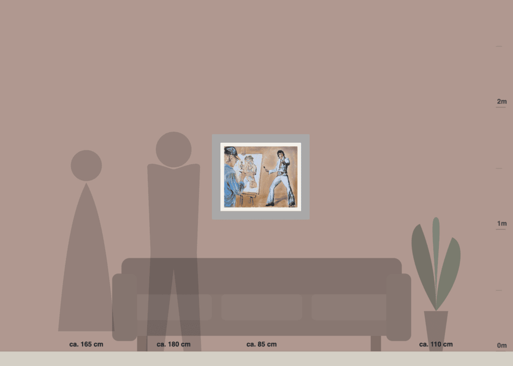 Reuer Visualizer: Otto Waalkes School of Rock I mit Elvis als Beispiel einer Wandpräsentation.