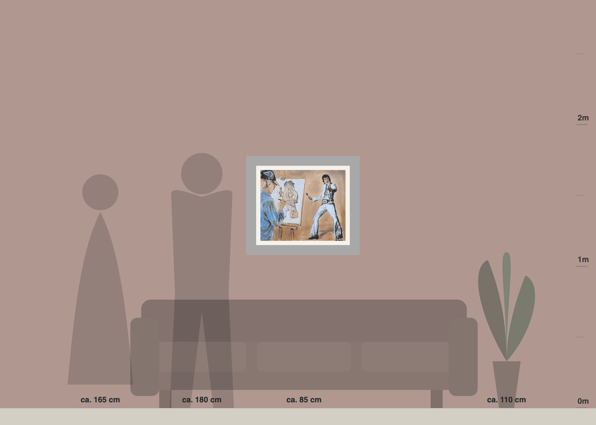 Reuer Visualizer: Otto Waalkes School of Rock I mit Elvis als Beispiel einer Wandpräsentation.